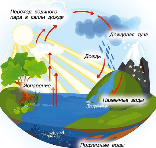 Схема появления дождя