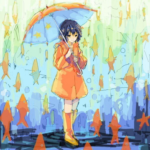 Девочка с зонтиком арт