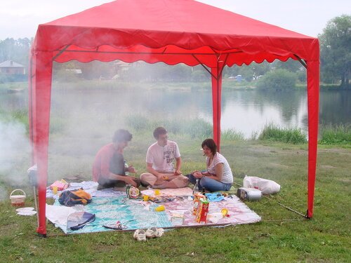 Фотосессия пикник на природе под дождем