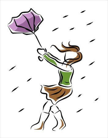 Нарисовать ветер и дождь