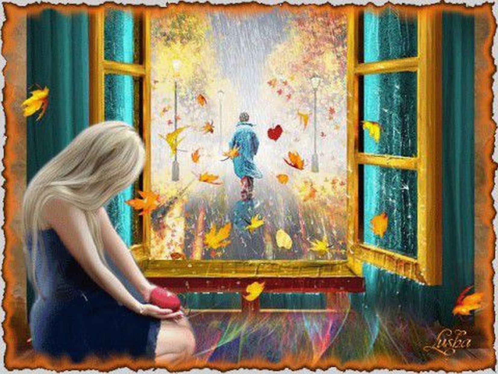 Утро стучит в окно. Осень стучится в окно. Девушка у осеннего окна. Дождь за окном. Счастье стучится в дверь.
