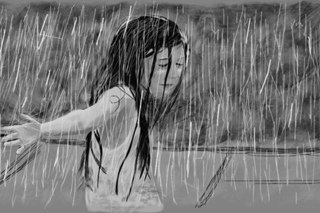 Осень дождь рисунок карандашом