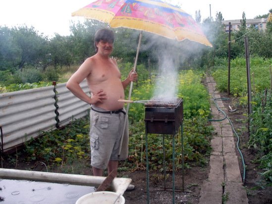 Шашлык под дождем