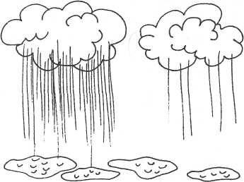 Для рисования облака и дождь для детей