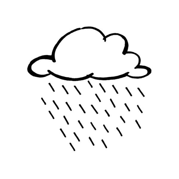 Облачко с дождиком раскраска
