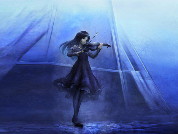Девушка ангел со скрипкой