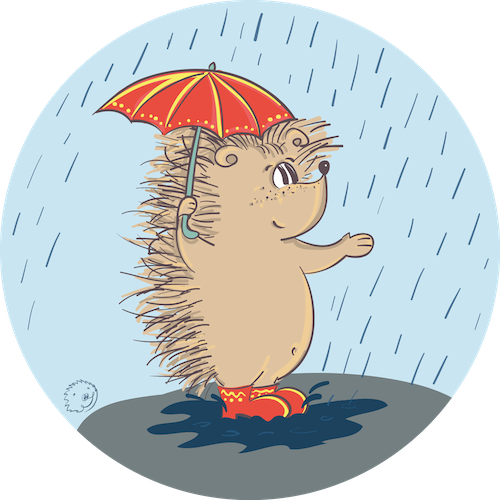 Ежик под зонтом
