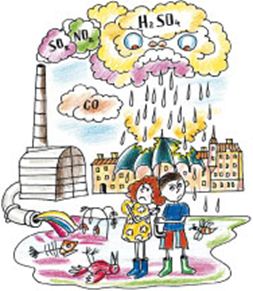 Кислотные дожди рисунок