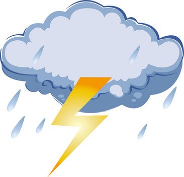 Туча с дождем и молнией