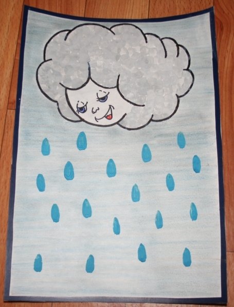 Рисование в младшей группе дождик