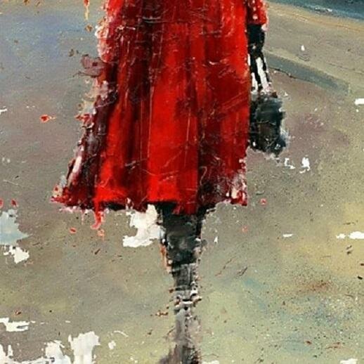 Девушка в Красном пальто картина