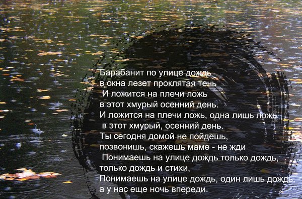Барабанит по улице дождь