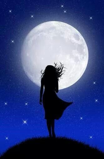 Ночь Луна девушка