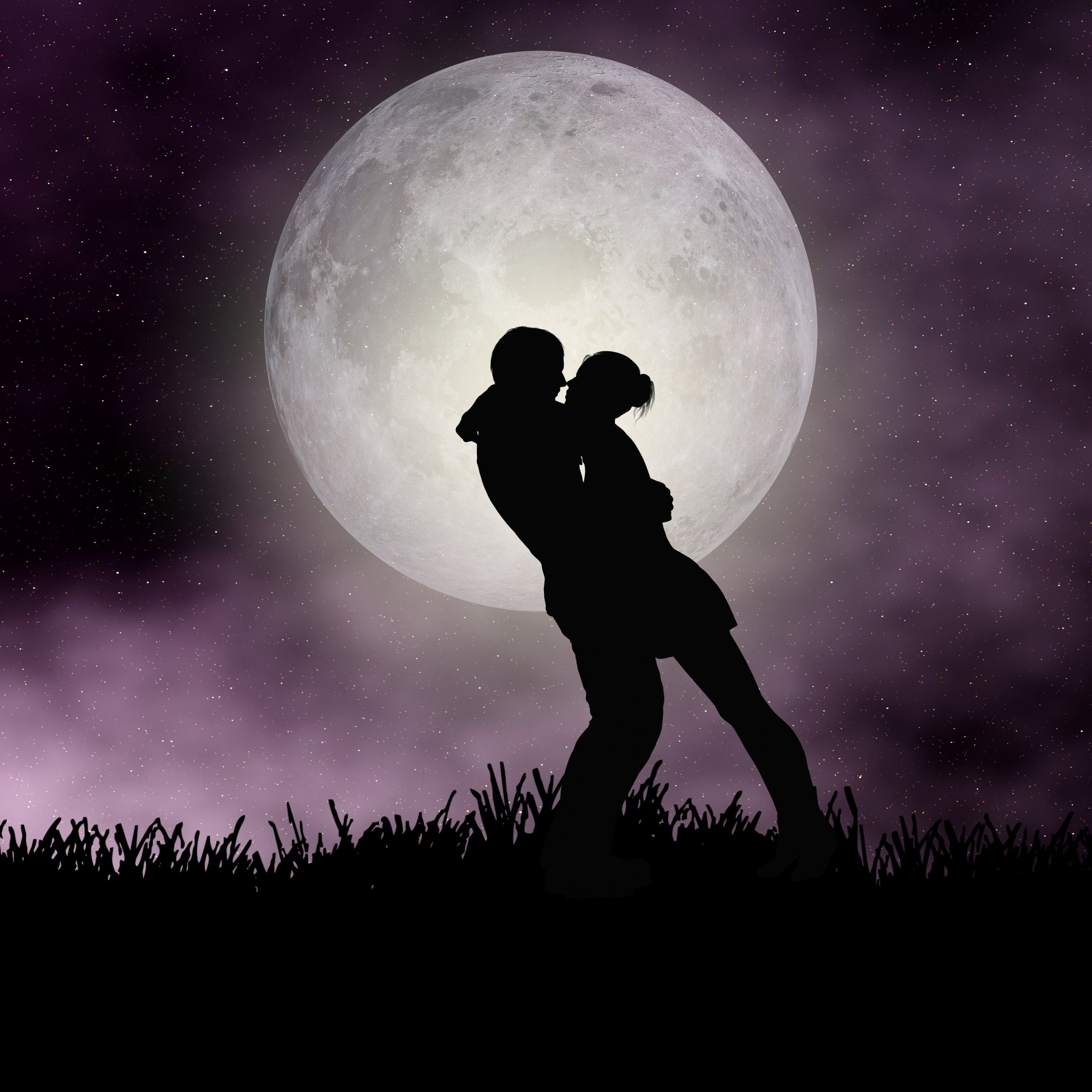 Говорили под луной. Ночь любви. Ночь Луна романтика. Влюбленные ночью. Влюбленные арт.