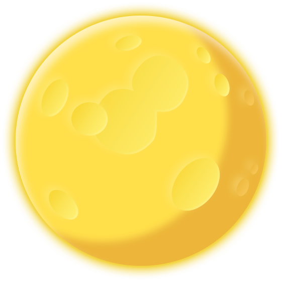 Желтая Луна на белом фоне