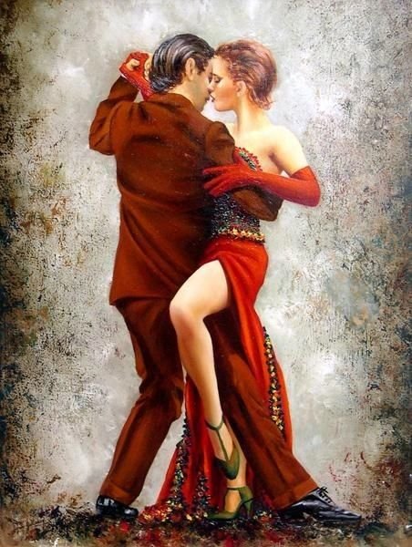 Девушка танцует танго арт