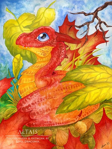 Дракон осенний рисунок