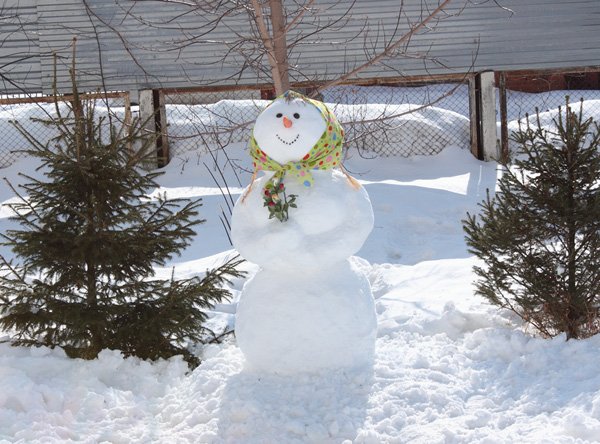 Снежная баба во дворе