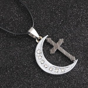 Подвеска полумесяц с крестом