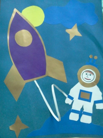 Аппликация полёт на луну