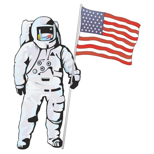 Космонавт с американским флагом