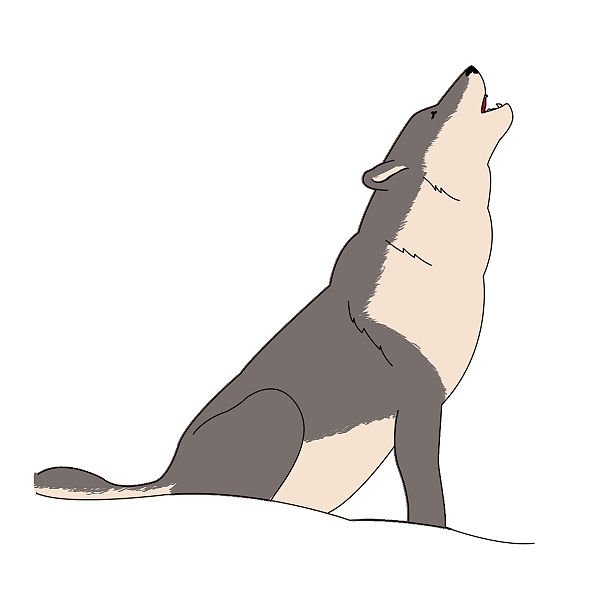 Волк воет мультяшный