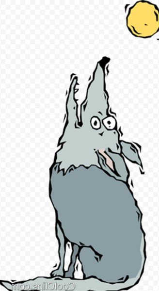 Смешной воющий волк