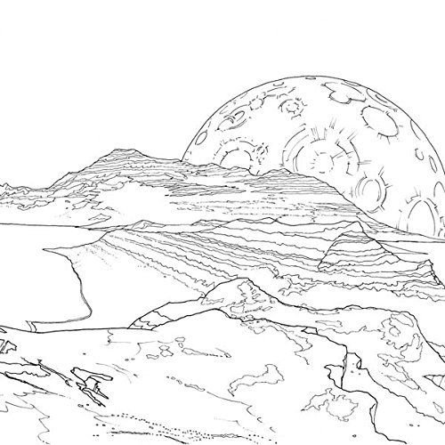 Космический пейзаж раскраска