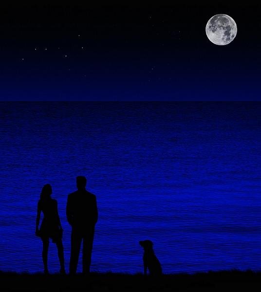 Луна и влюбленные