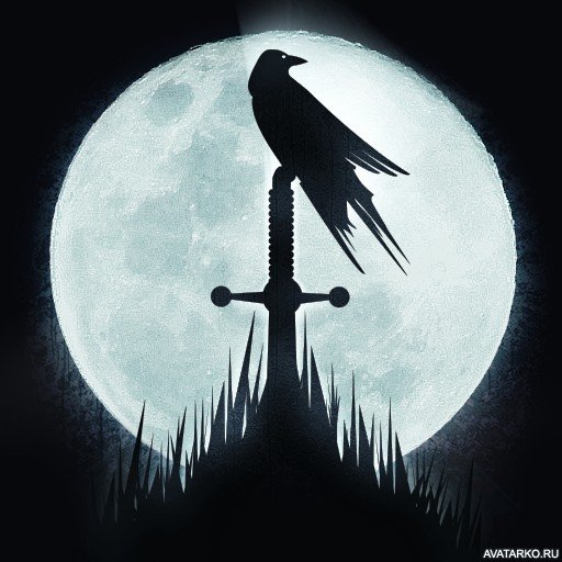 Вороны на фоне Луны