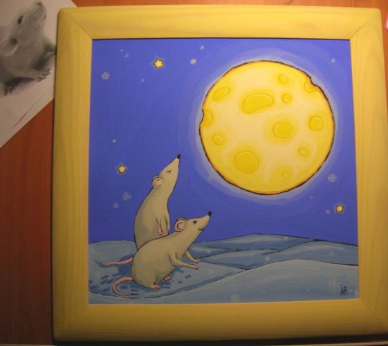 Сказочное объяснение изменения облика Луны рисунок