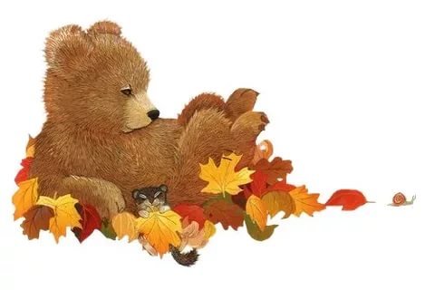 Осенние животные на прозрачном фоне