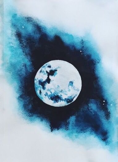 Луна акварелью