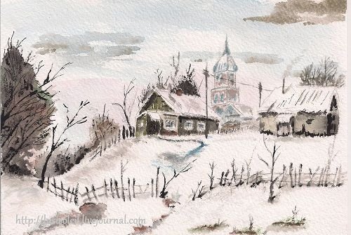 Иллюстрация к рассказу в деревне