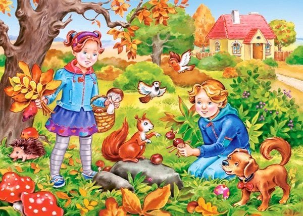 Сюжетные картины осень для дошкольников
