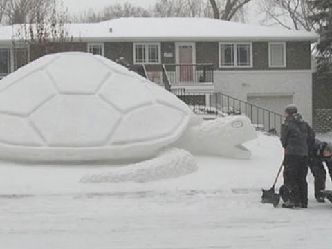 Фигуры из снега черепаха