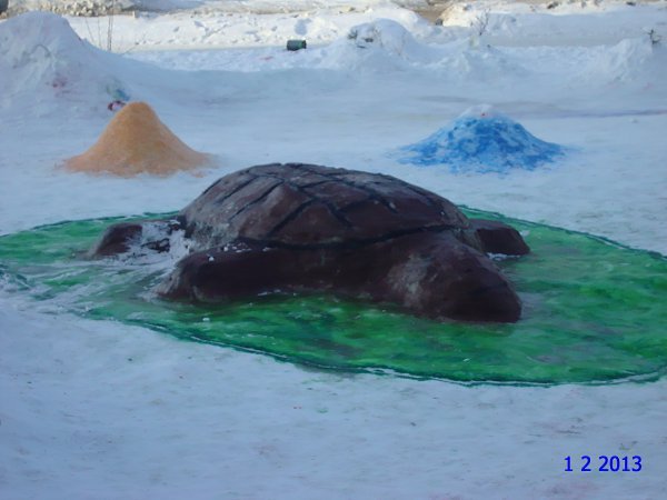 Черепаха из снега фото