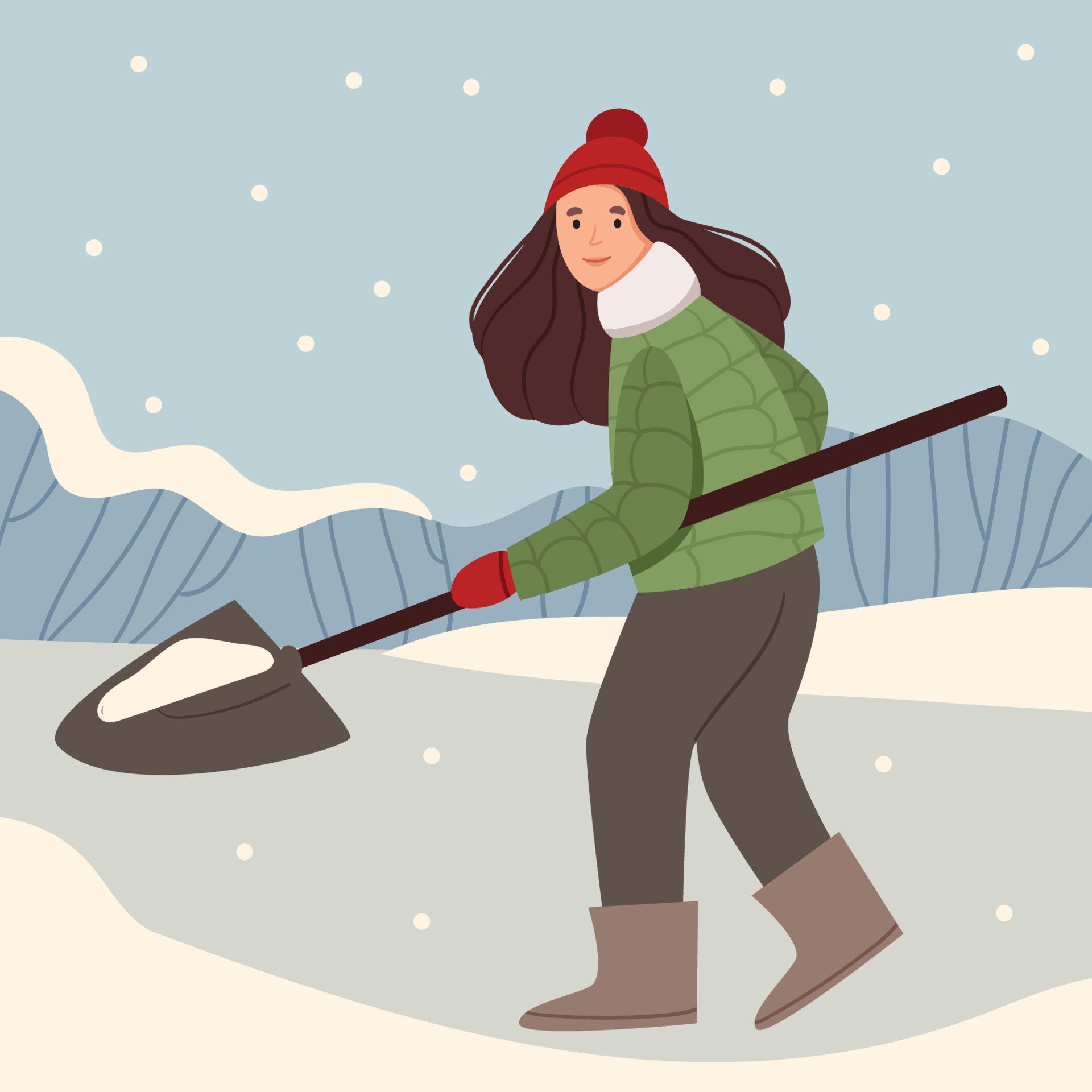 Март чистим. Девушка с лопатой зимой. Девушка чистит снег. Человек с лопатой зимой арт. Девушка с лопатой чистит снег.