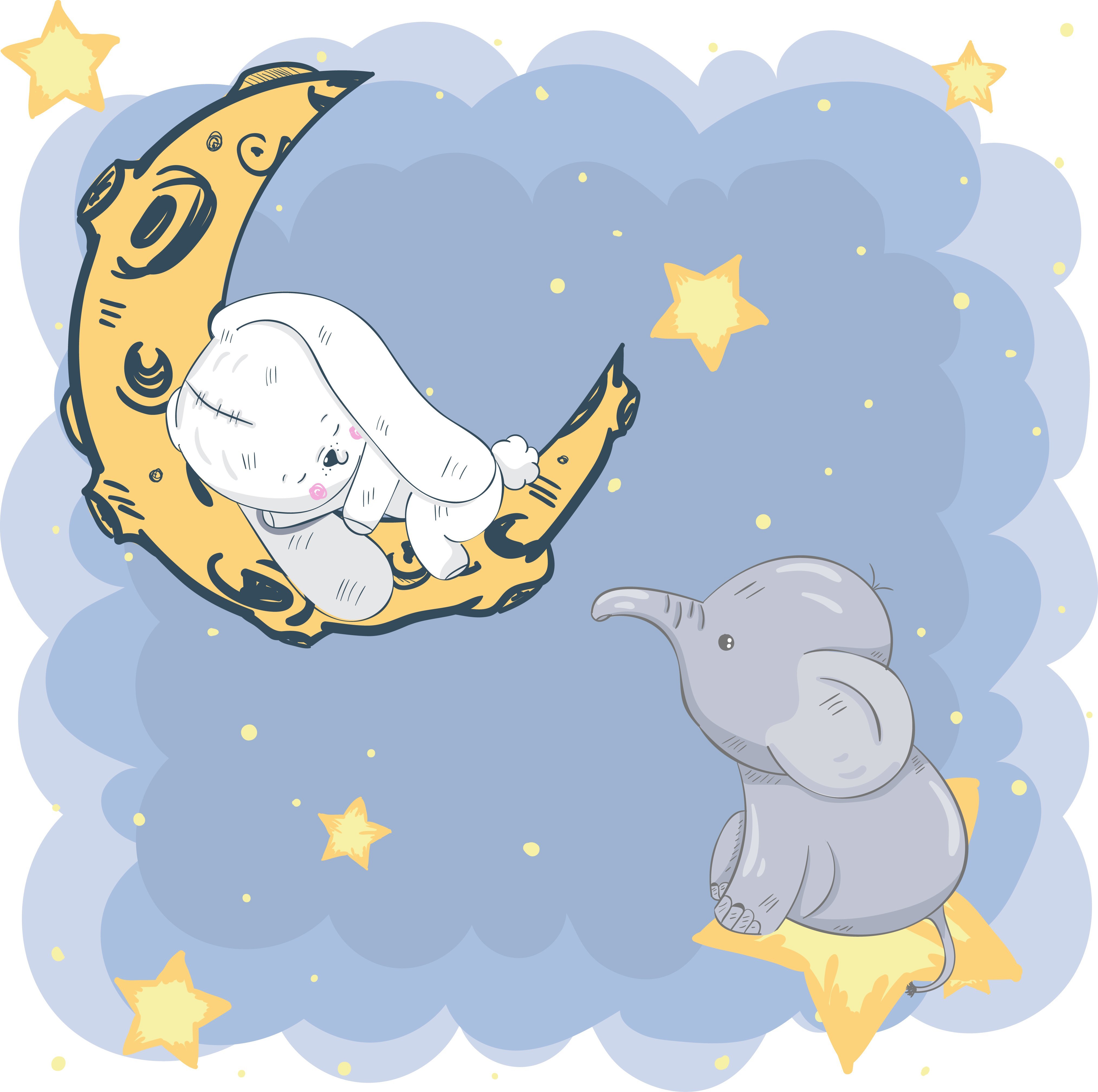 Нарисовать спокойной ночи. Спящий зайчик на Луне. Сон рисунок.
