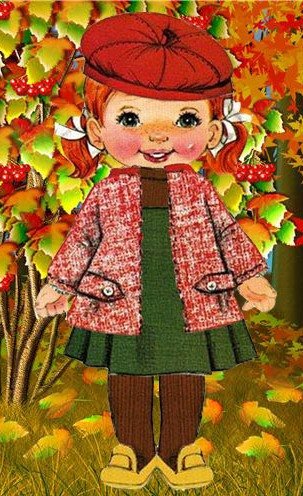 Оденем куклу на прогулку осенью