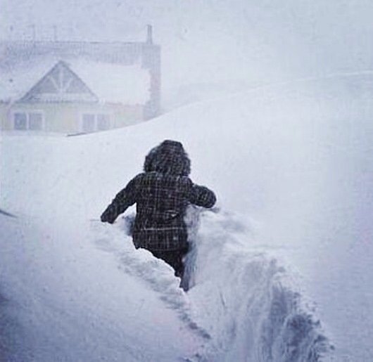 По пояс в снегу