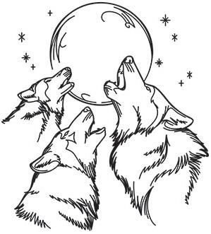 Раскраска волк воет