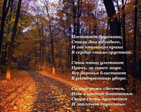 Осенние пейзажи со стихами