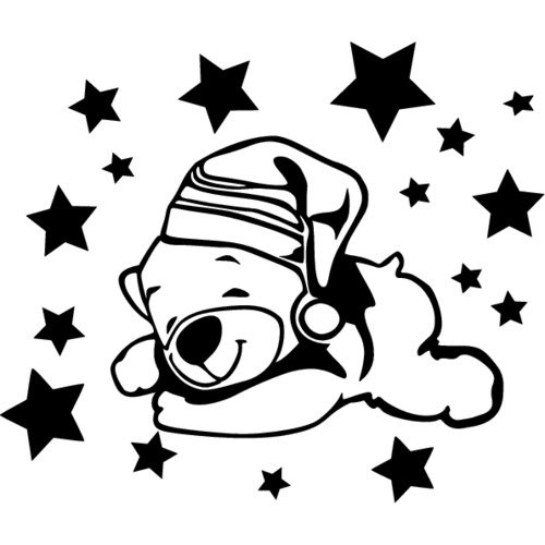 Трафарет Медвежонок на Луне