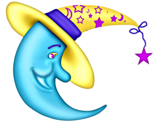 Сказочная Луна на прозрачном фоне