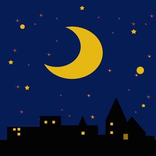 Ночь рисунок для детей