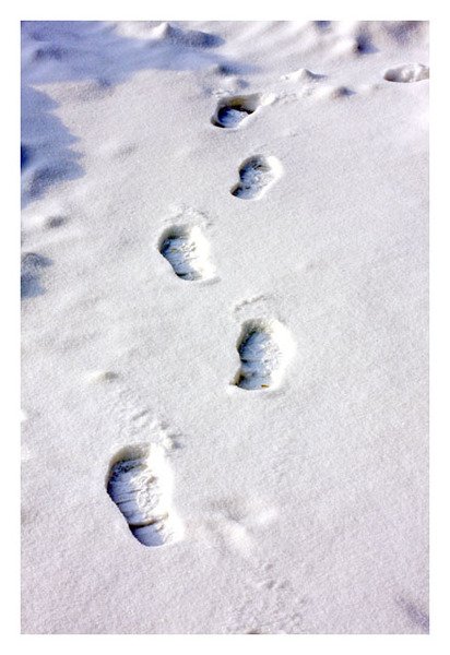 Следы ног на снегу