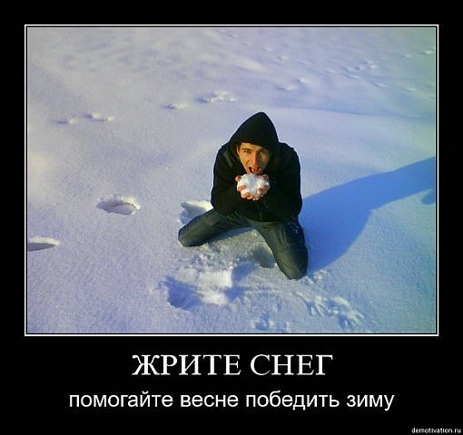 Помогайте весне жрите снег