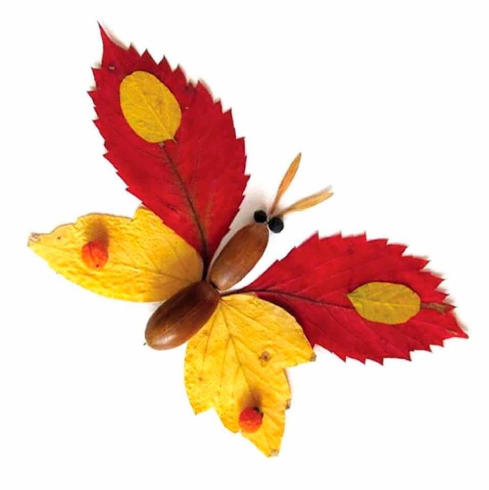 Объемное панно из осенних листьев
