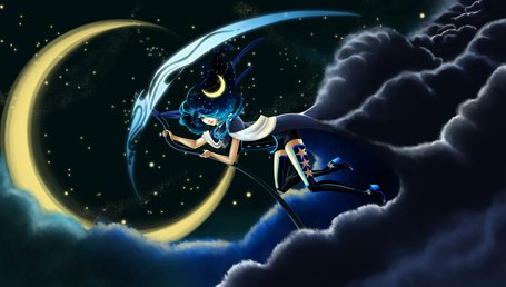 Луффи на фоне Луны